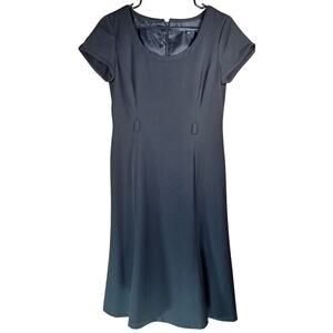 Kasper Women’s Black Short Sleeve Scoop Neck Sheath Dress Size 8